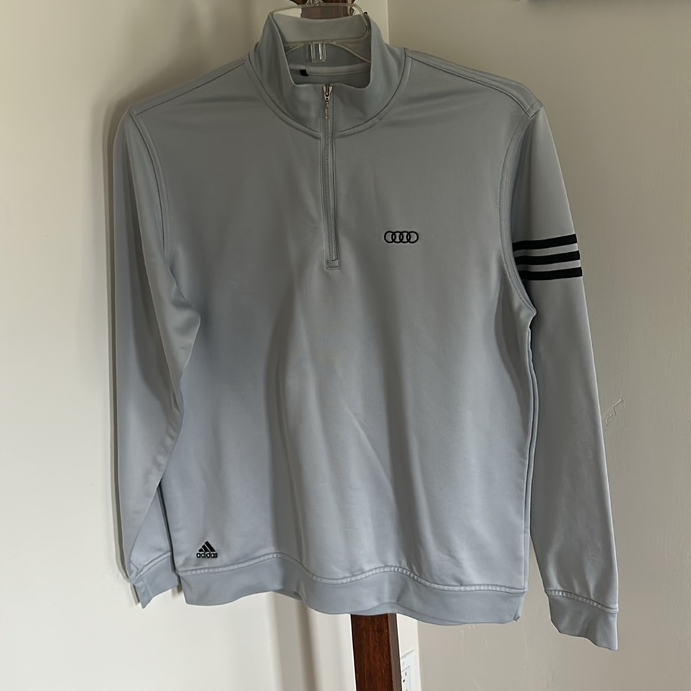 NWOT Genuine Audi Men’s Climalite 3 Striped‎ Pullover by Adidas Size M